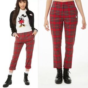 Disney x Forever 21 Mickey Mouse tartan plaid pants S